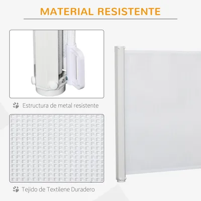 PawHut Barrera de Seguridad 115x5.5x82.5 cm Blanco PawHut Barrera de Seguridad 115x5.5x82.5 cm Blanco