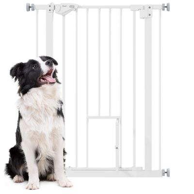 PawHut Barrera Seguridad Perro 80x4x91.4 cm Blanco