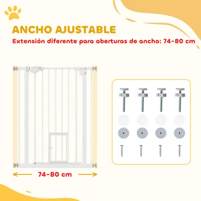 PawHut Barrera Seguridad Perro 80x4x91.4 cm Blanco PawHut Barrera Seguridad Perro 80x4x91.4 cm Blanco