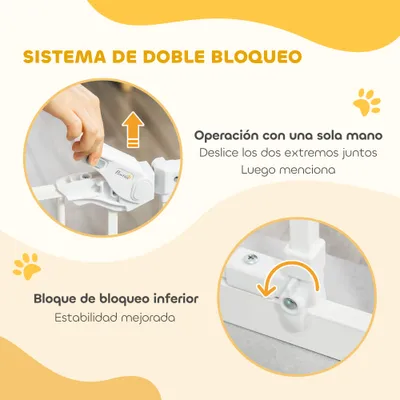 PawHut Barrera Seguridad Perro 80x4x91.4 cm Blanco PawHut Barrera Seguridad Perro 80x4x91.4 cm Blanco