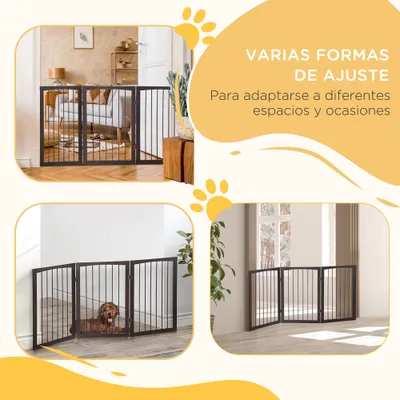 PawHut Barrera de Seguridad 160x1.2x76 cm Café PawHut Barrera de Seguridad 160x1.2x76 cm Café