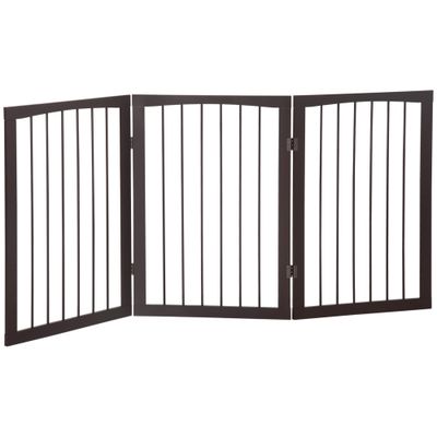 PawHut Barrera de Seguridad 160x1.2x76 cm Café