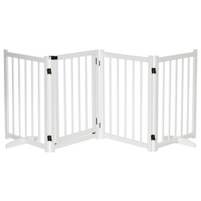 PawHut Barrera para Perro 237.5x36x80 cm Blanco