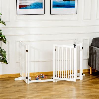 PawHut Barrera para Perro 237.5x36x80 cm Blanco