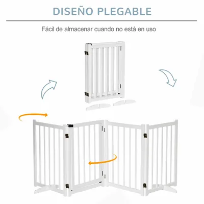 PawHut Barrera para Perro 237.5x36x80 cm Blanco PawHut Barrera para Perro 237.5x36x80 cm Blanco