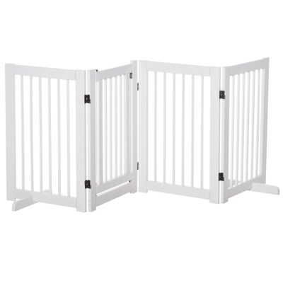 PawHut Barrera para Perro 204x36x75 cm Blanco