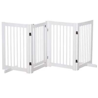 PawHut Barrera para Perro 204x36x75 cm Blanco