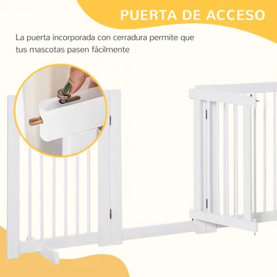 PawHut Barrera para Perro 204x36x75 cm Blanco PawHut Barrera para Perro 204x36x75 cm Blanco