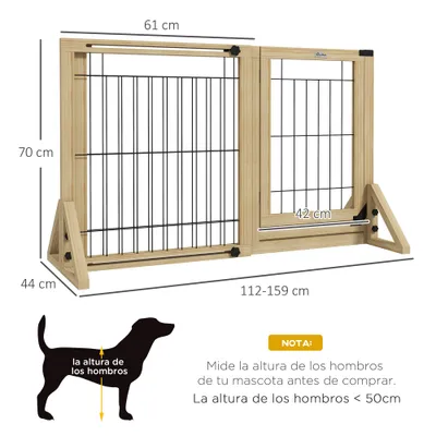 PawHut Barrera para Perro 159x44x70 cm Madera Natural PawHut Barrera para Perro 159x44x70 cm Madera Natural