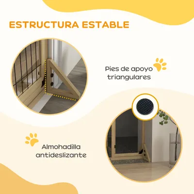 PawHut Barrera para Perro 159x44x70 cm Madera Natural PawHut Barrera para Perro 159x44x70 cm Madera Natural