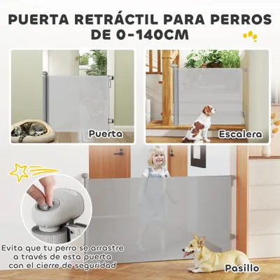 PawHut Barrera para Perro 146x9x86.5 cm Gris