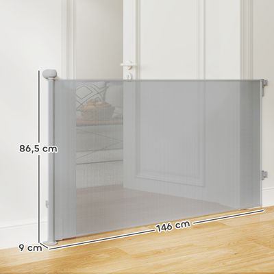 PawHut Barrera para Perro 146x9x86.5 cm Gris