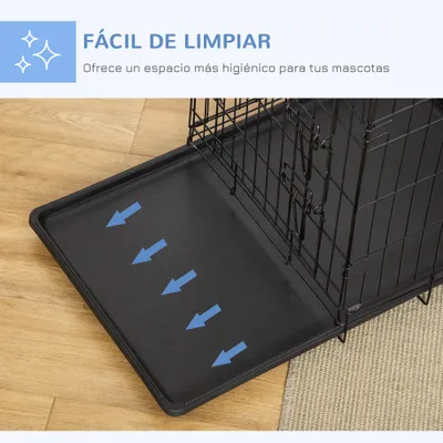 PawHut Jaula de Perro 75x48.5x53 cm Negro PawHut Jaula de Perro 75x48.5x53 cm Negro