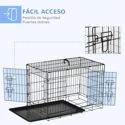 PawHut Jaula de Perro 75x48.5x53 cm Negro PawHut Jaula de Perro 75x48.5x53 cm Negro