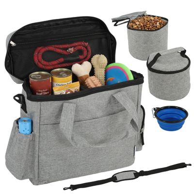 PawHut Bolso de Viaje para Perro 38x17x35 cm Gris Claro