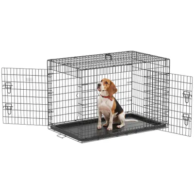 PawHut Jaula de Perro 106x71.5x76 cm Negro PawHut Jaula de Perro 106x71.5x76 cm Negro