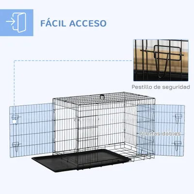 PawHut Jaula de Perro 106x71.5x76 cm Negro PawHut Jaula de Perro 106x71.5x76 cm Negro