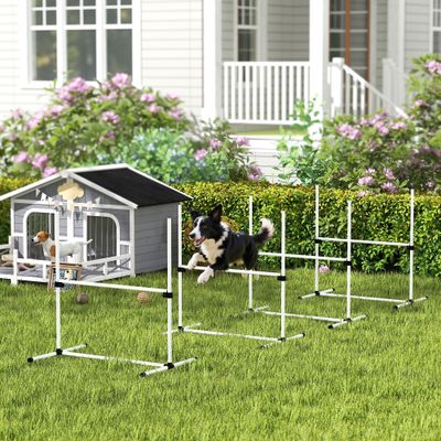 PawHut Set Agilidad para Perro 99x65x94 cm Blanco
