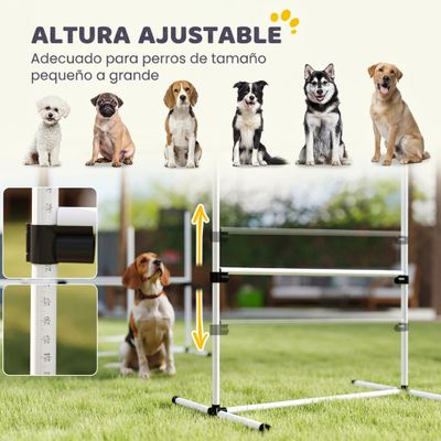 PawHut Set Agilidad para Perro 99x65x94 cm Blanco