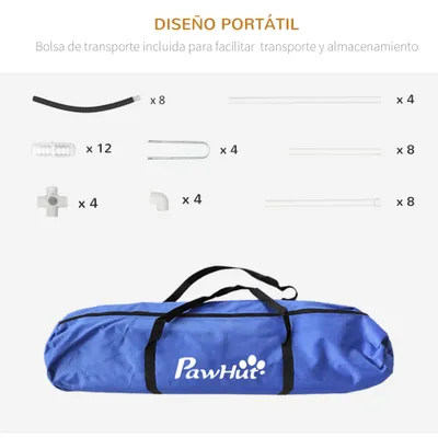 PawHut Conjunto de Entrenamiento 89x69x99 cm Blanco y Negro PawHut Conjunto de Entrenamiento 89x69x99 cm Blanco y Negro