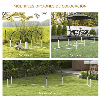 PawHut Conjunto de Entrenamiento 89x69x99 cm Blanco y Negro