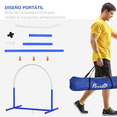 PawHut Conjunto de Entrenamiento 88x64x95 cm Azul y Blanco