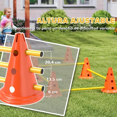 PawHut Set Agilidad Perro 80x22.5X30 cm Naranja