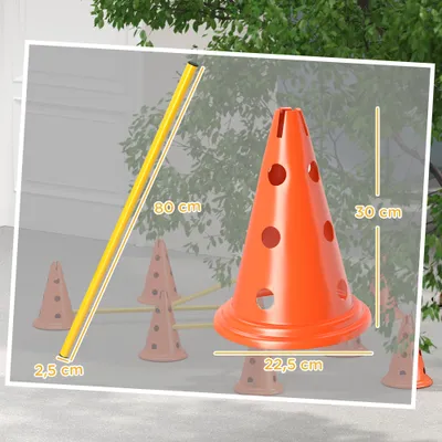 PawHut Set Agilidad Perro 80x22.5X30 cm Naranja