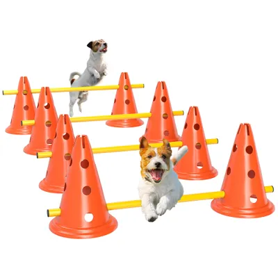 PawHut Set Agilidad Perro 80x22.5X30 cm Naranja