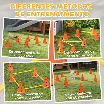 PawHut Set Agilidad Perro 80x22.5X30 cm Naranja