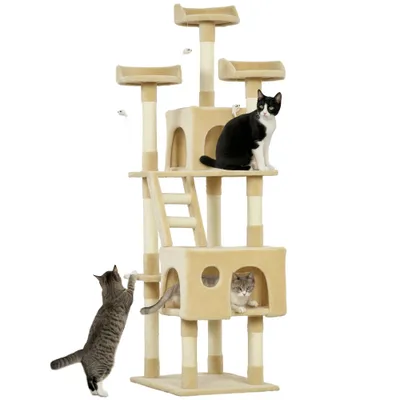 PawHut Árbol para Gato 60x50x181cm Beige
