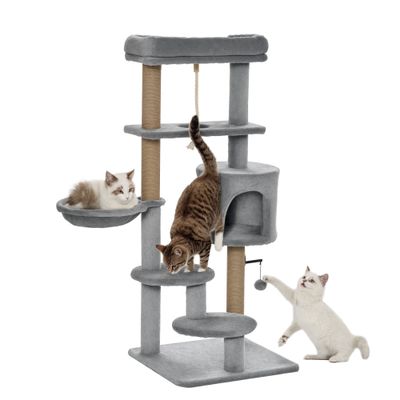 PawHut Árbol para Gato 48x48x120 cm Gris