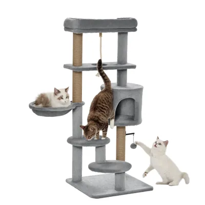 PawHut Árbol para Gato 48x48x120 cm Gris