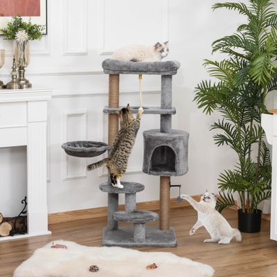 PawHut Árbol para Gato 48x48x120 cm Gris