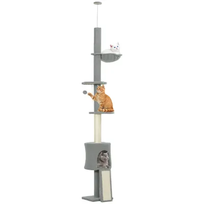 PawHut rascador 30x25x240 cm Gris Claro