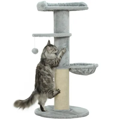 PawHut Árbol para Gato 48x48x103.5 cm Gris Claro PawHut Árbol para Gato 48x48x103.5 cm Gris Claro