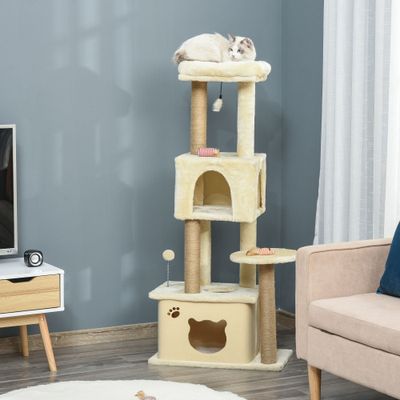 PawHut Árbol para Gato 60x34x136 cm Beige