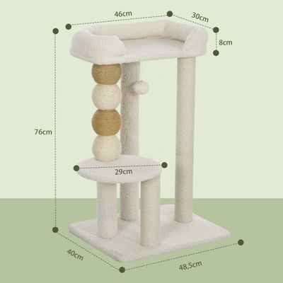 PawHut Árbol para Gato 48.5x40x76 cm Beige