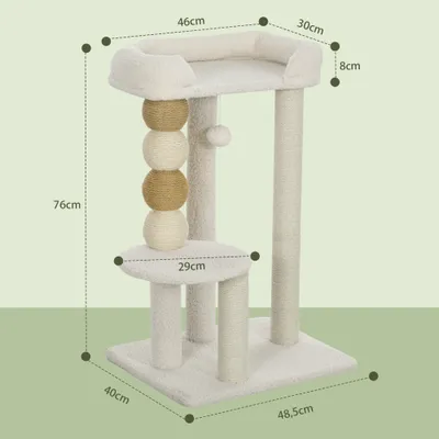 PawHut Árbol para Gato 48.5x40x76 cm Beige PawHut Árbol para Gato 48.5x40x76 cm Beige
