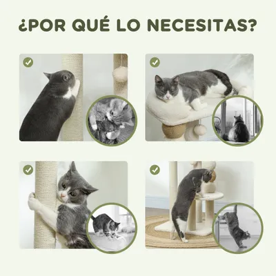PawHut Árbol para Gato 48.5x40x76 cm Beige PawHut Árbol para Gato 48.5x40x76 cm Beige