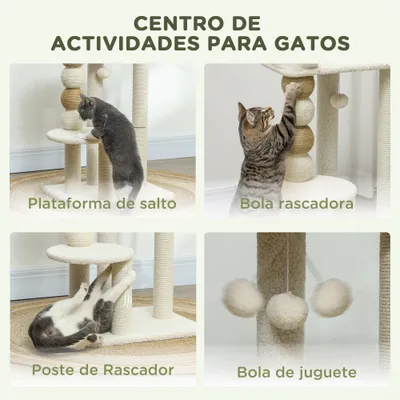 PawHut Árbol para Gato 48.5x40x76 cm Beige PawHut Árbol para Gato 48.5x40x76 cm Beige