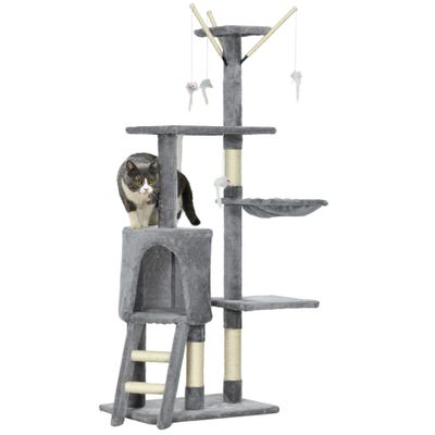 PawHut Árbol para Gato 50x35x134.2cm Gris
