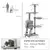 PawHut Árbol para Gato 50x35x134.2cm Gris