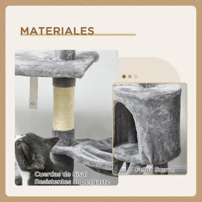 PawHut Árbol para Gato 50x35x134.2cm Gris