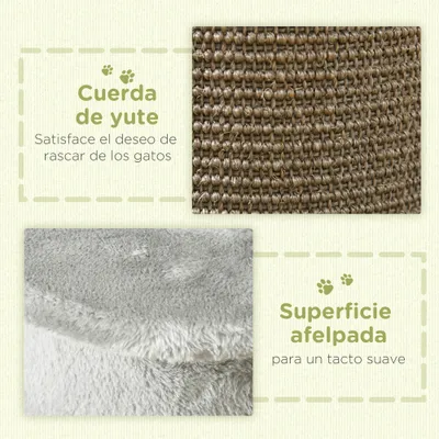 PawHut Rascador para Gato 34x25.5x58 cm Gris PawHut Rascador para Gato 34x25.5x58 cm Gris