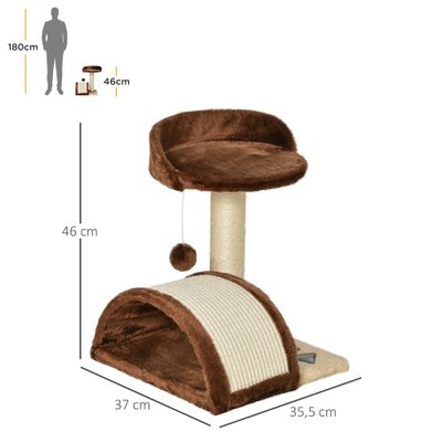PawHut Árbol para Gato 35.5x37x46 cm Marrón