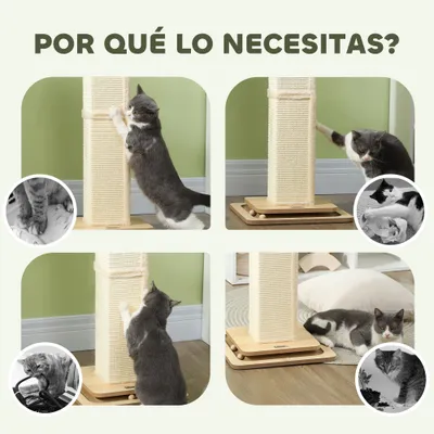 PawHut Rascador para Gato 39.5x39.5x87 cm Roble PawHut Rascador para Gato 39.5x39.5x87 cm Roble
