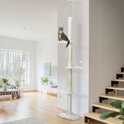 PawHut Árbol para Gato 48x32x255 cm Blanco