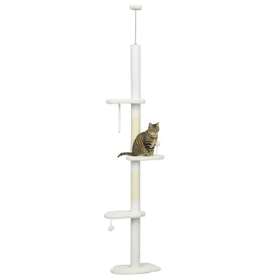 PawHut Árbol para Gato 48x32x255 cm Blanco