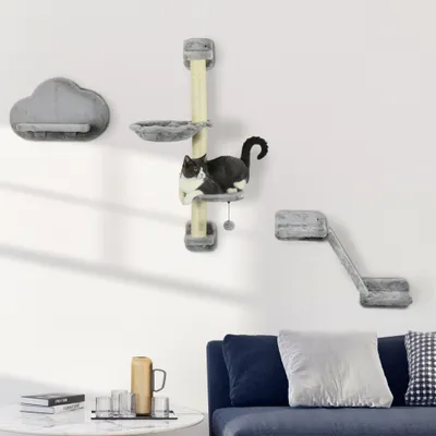 PawHut Estantes para Gato 30x30x96 cm Gris